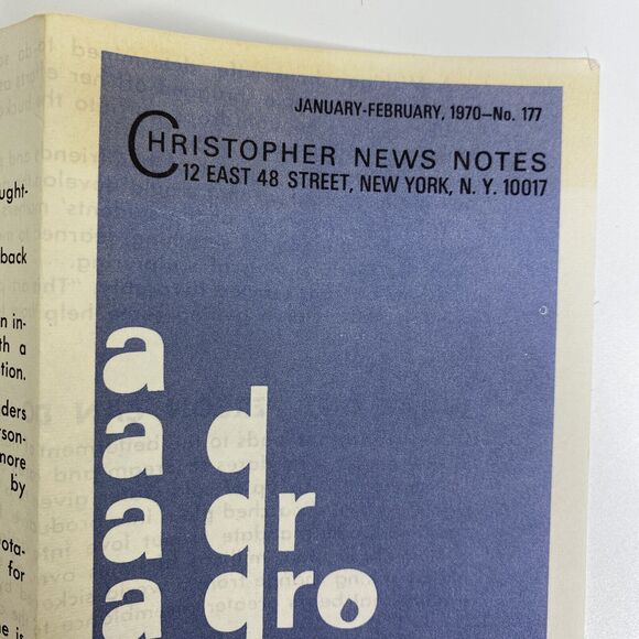 Vtg Jan Feb 1970 Christopher News Notes Pamphlet A Drop In The Bucket Political - Picture 4 of 11